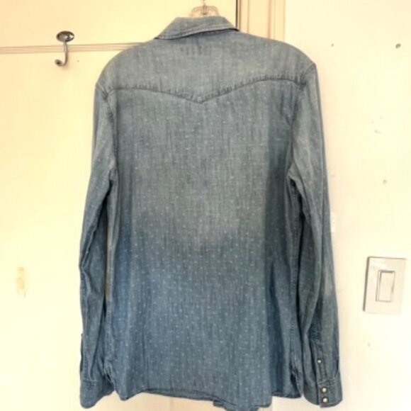 All SAINTS Denim Rock Star Western Shirt with Pearl Snaps - Picture 6 of 8